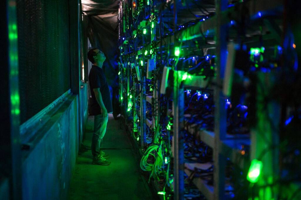 Inside a bitcoin mine.