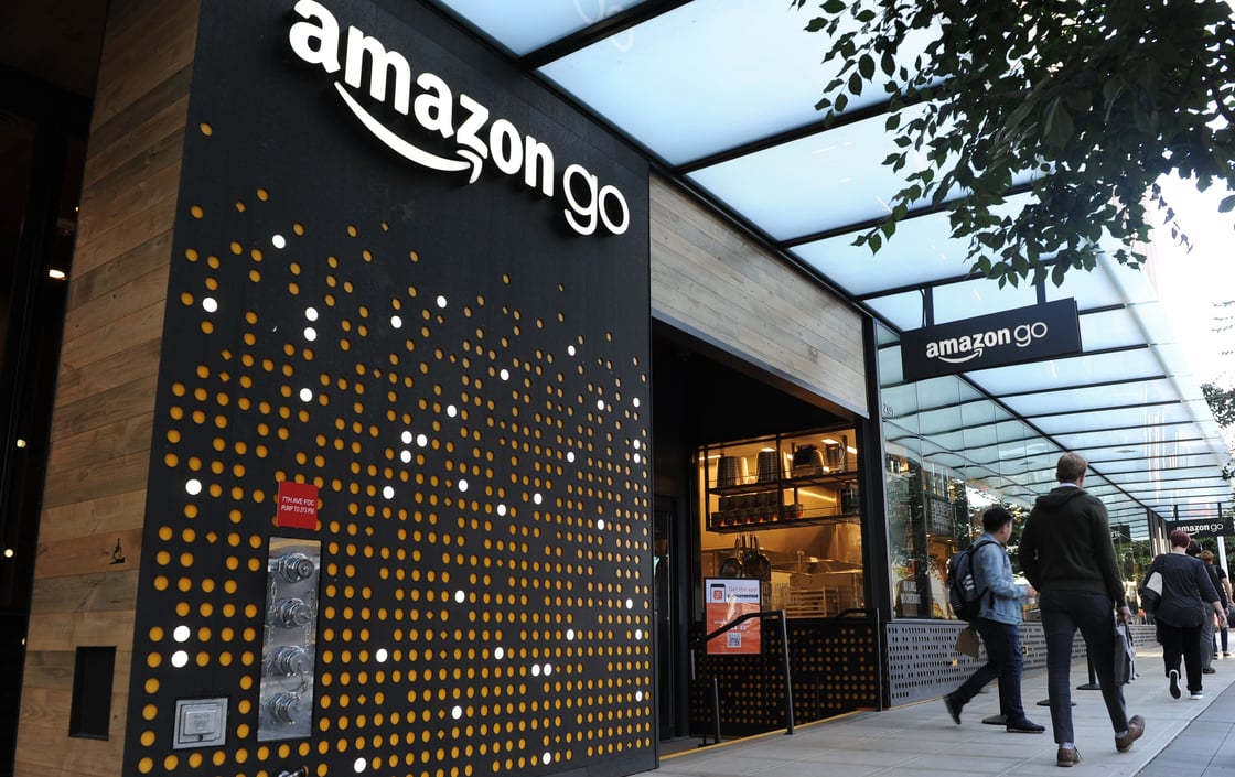 The exterior of an Amazon Go convenience store.