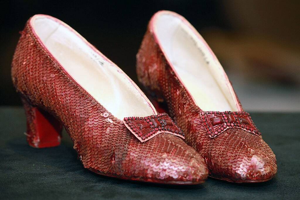 Ruby slippers worn by Judy Garland.