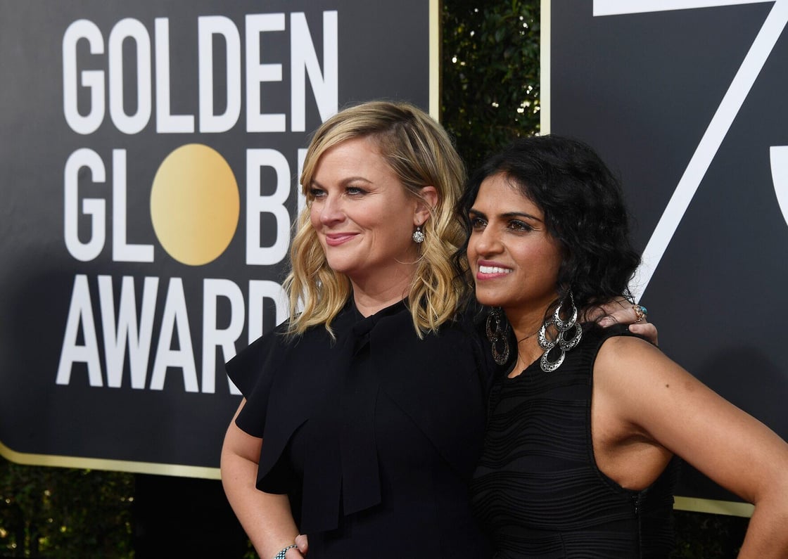 Jayaraman at the Golden Globes with Amy Poehler