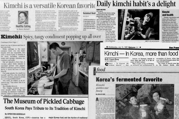 Newspaper Articles about Kimchi