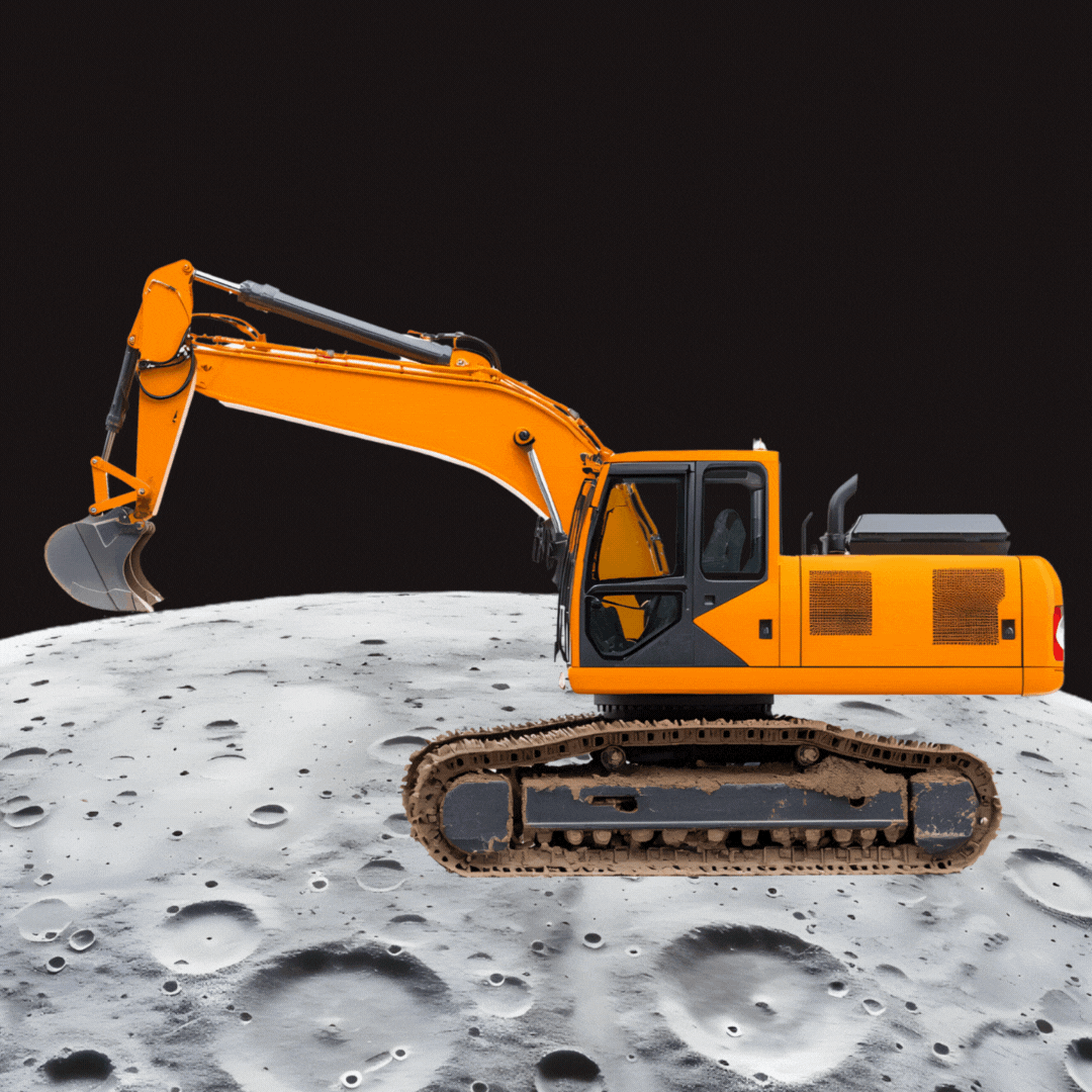 Construction equipment on the moon.