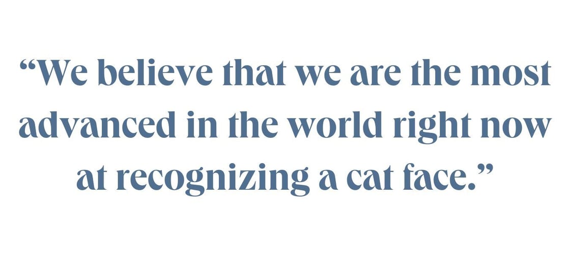 We believe that we are the most advanced in the world right now at recognizing a cat face.