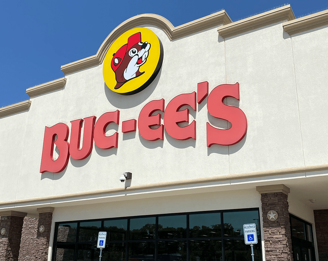 The exterior of a Bucc-ee’s convenience store location.