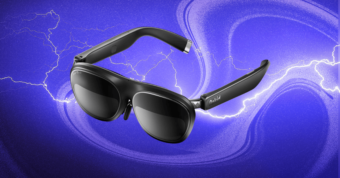 A pair of Rokid smart glasses. 